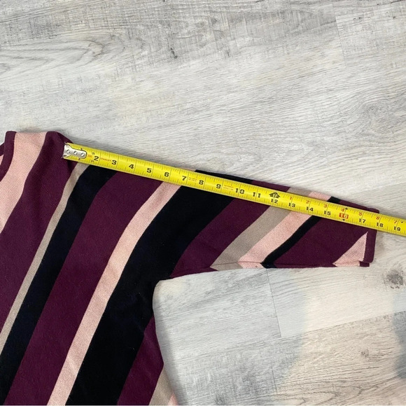 TanJay Wide Striped Metallic Purple 3/4 Sleeve Sweater Size M - Picture 11 of 12